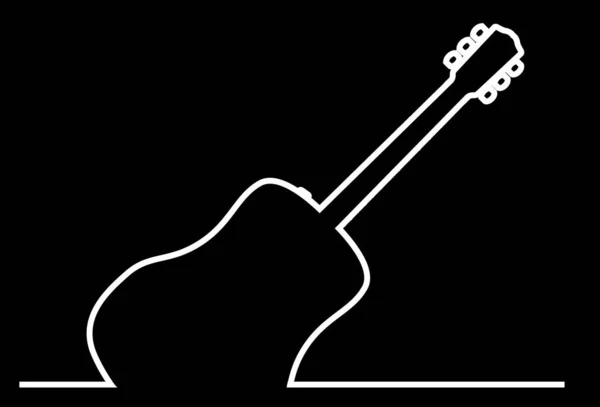 Guitarra acústica Linha contínua Desenho —  Vetores de Stock