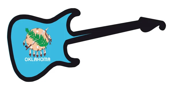 Oklahoma State Electric Flag Guitar — Stockový vektor