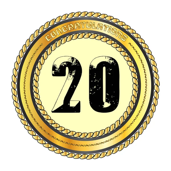 Двадцать золотых поздравлений — стоковый вектор