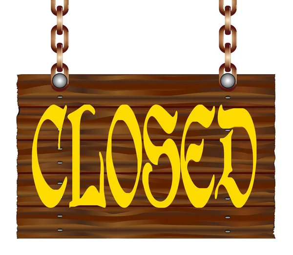 Hanging Wooden Closed Sign — Stock Vector