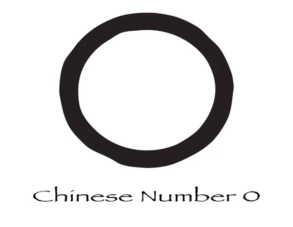 Caractère chinois pour le nombre zéro — Image vectorielle