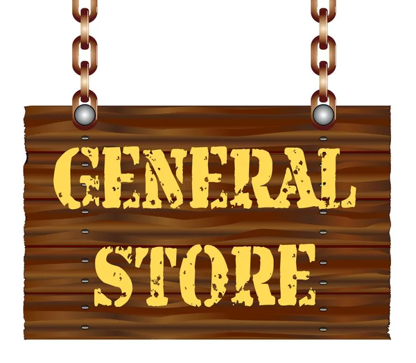 Κρεμαστό ξύλινο γενικό κατάστημα — Διανυσματικό Αρχείο
