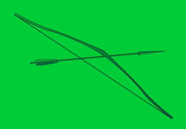 Robin Hood Lincol Green Bow And Arrow — Stock Vector