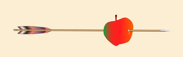 Manzana y flecha — Vector de stock