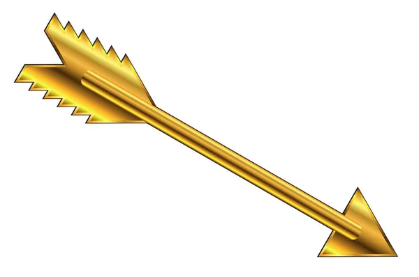 Золотая стрела на белом — стоковый вектор