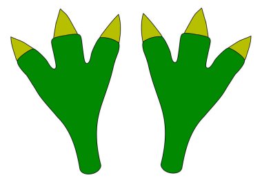 Çizgi film dinozor ayak izleri