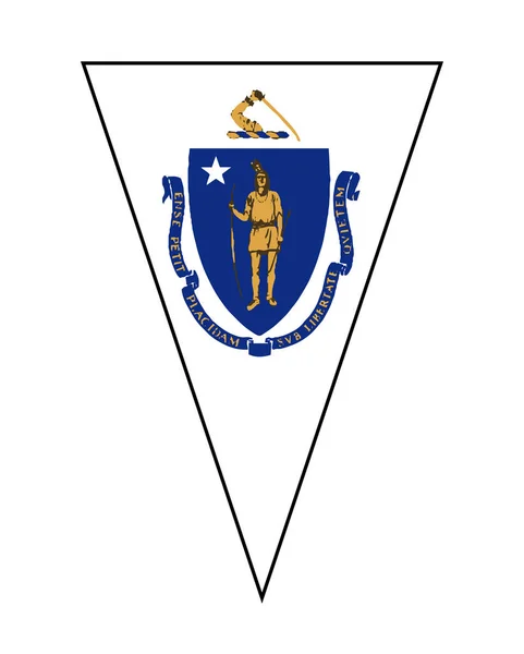 Massachusetts State Flag As Bunting Triangle — Stockový vektor