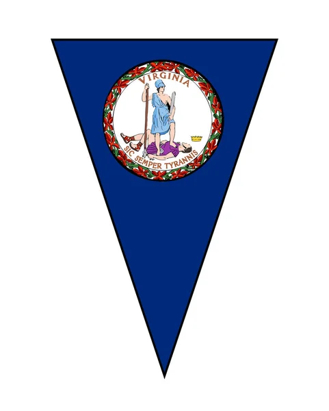 Flaga stanu Wirginia jako trójkąt bunting — Wektor stockowy