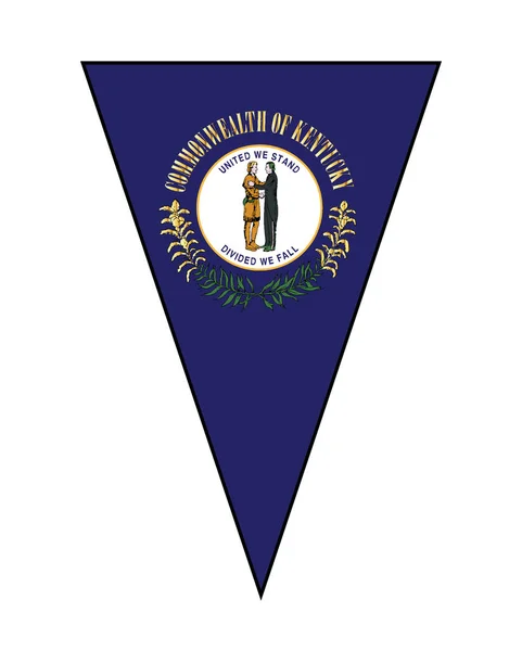 Bandiera dello Stato del Kentucky come triangolo Bunting — Vettoriale Stock
