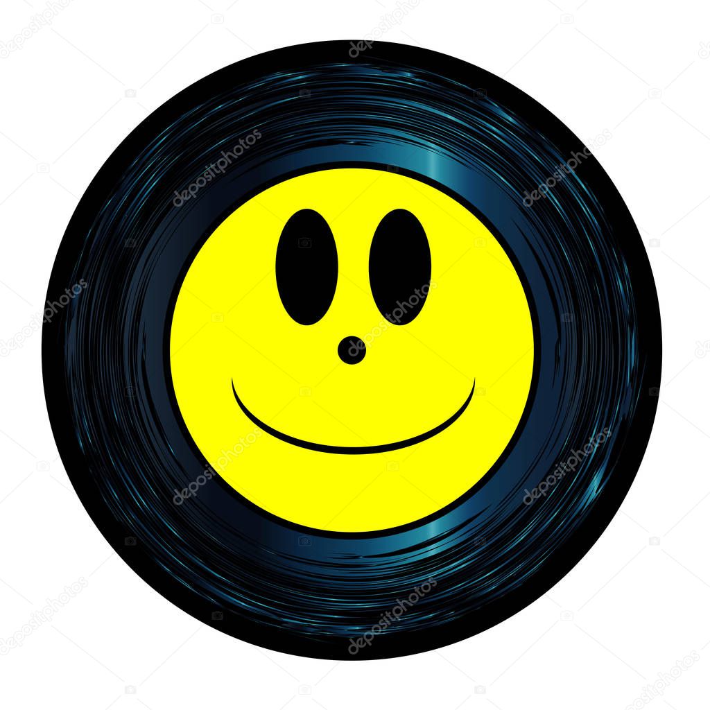 Seven Inch Vinyl Happy Smily Face