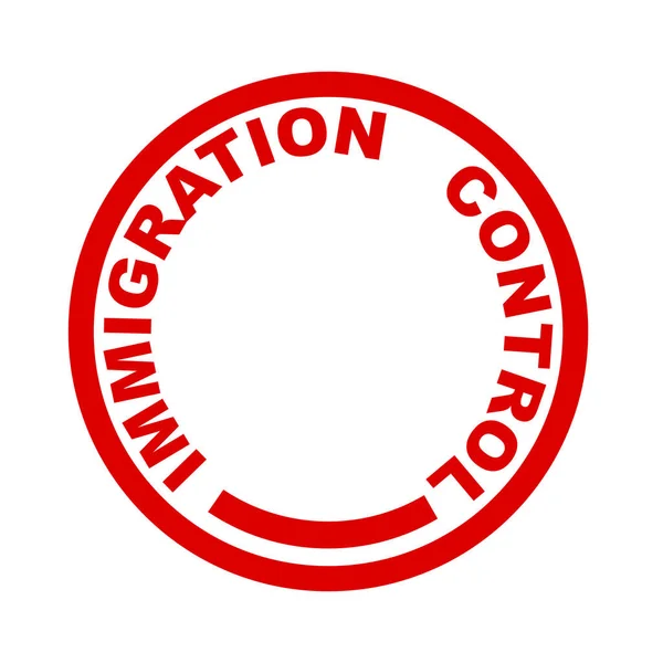 Control de Inmigración Tinta Roja Sello — Archivo Imágenes Vectoriales