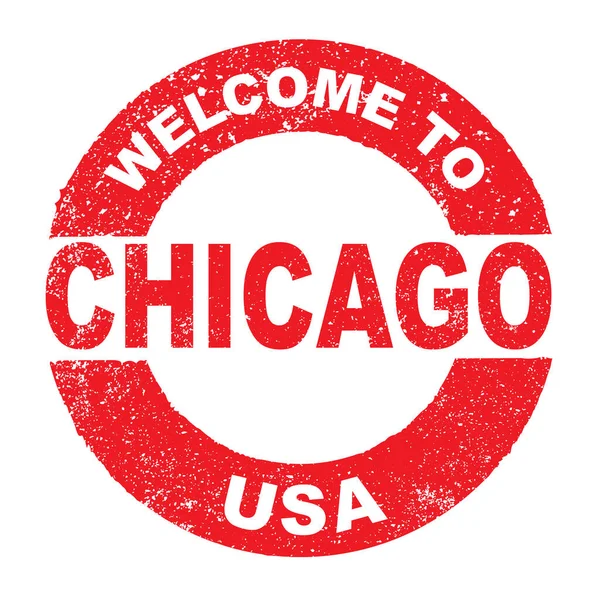 Rubber Ink Stamp Vítejte v Chicagu USA — Stockový vektor