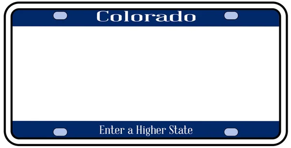 Blank Colorado State License Plate — Stock Vector