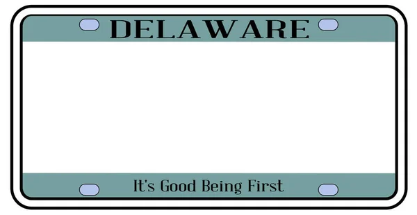 Blank Delaware State License Plate — Stock Vector