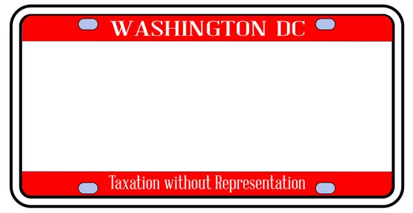 Pusta tablica rejestracyjna Washington Dc — Wektor stockowy