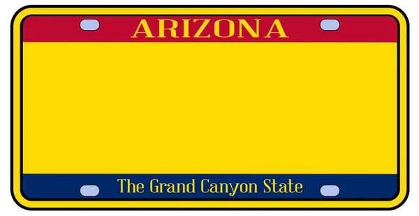 Blanco Arizona State License Plate — Stockvector