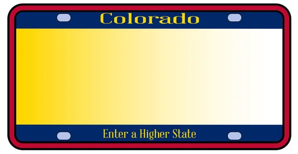 Blank Colorado State License Plate — Stock vektor