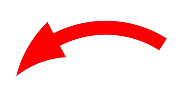Red Bent Direction Arrow On A White Background ストックベクター