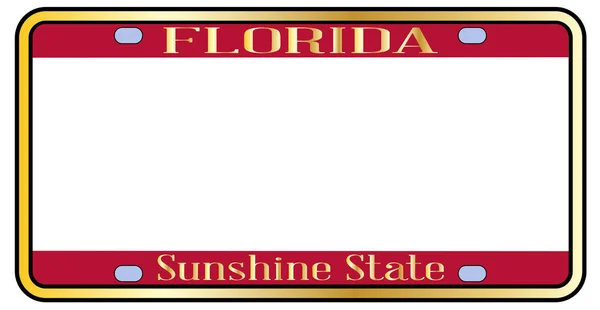 Placa de licença do estado da Flórida em branco — Vetor de Stock
