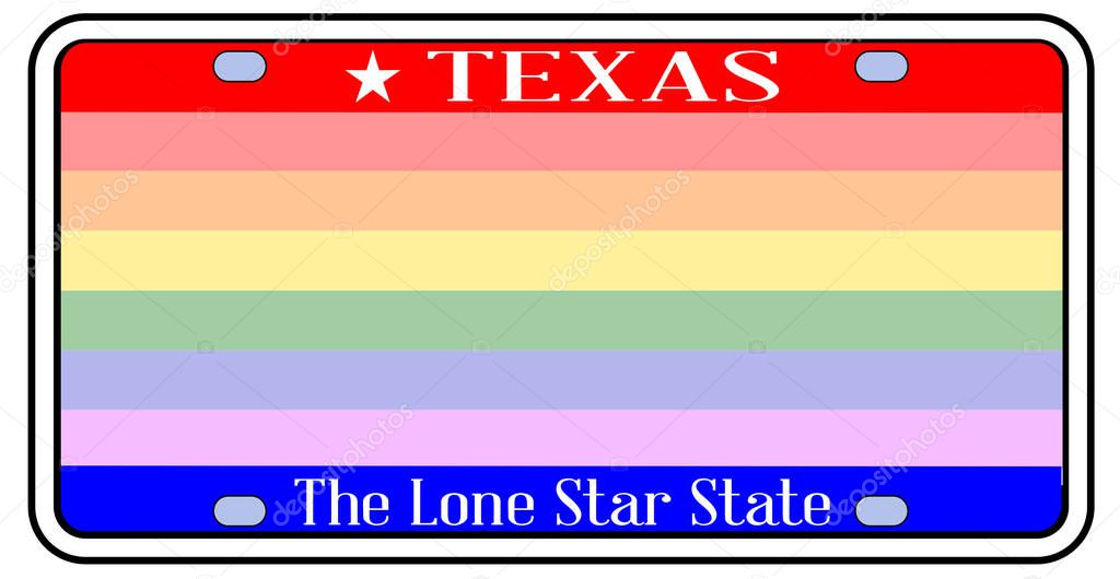 LGBT Flag Texas State License Plate