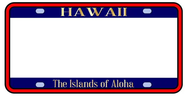 Prázdná státní poznávací značka na Havaji — Stockový vektor