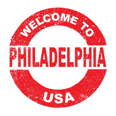 Rubber Ink Stamp Welcome To Philadelphia USA