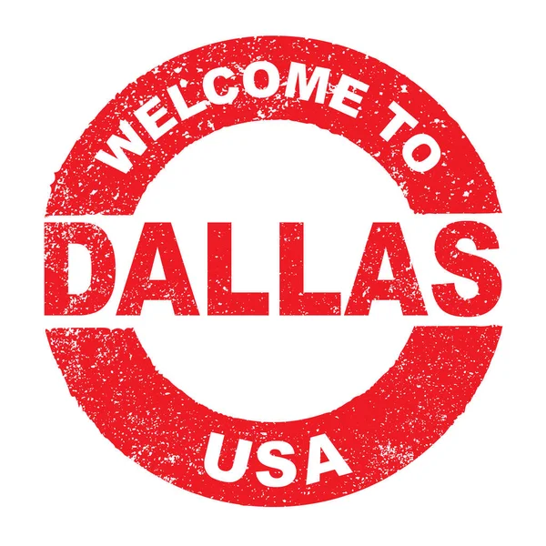 Sello de tinta de goma Bienvenido a Dallas USA — Archivo Imágenes Vectoriales