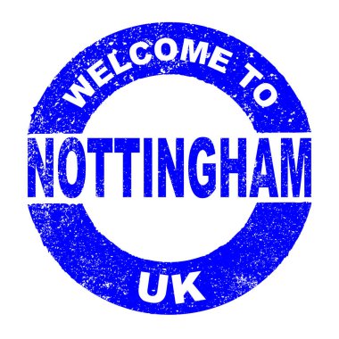Rubber Ink Stamp Welcome To Nottingham UK
