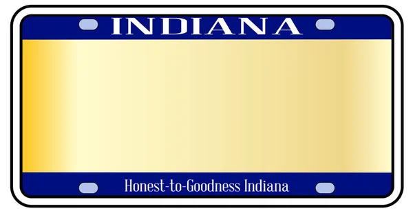 Blank Indiana State License Plate — 스톡 벡터
