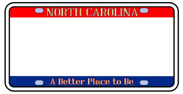 Blank North Carolina License Plate — Stock Vector