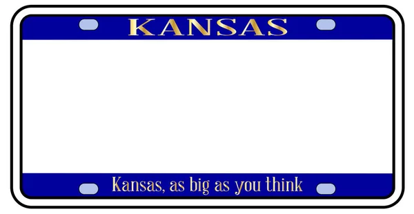 Boş Kansas Eyaleti Plakası — Stok Vektör