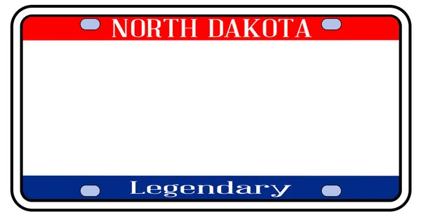 Plaque d'immatriculation vierge du Dakota du Nord — Image vectorielle
