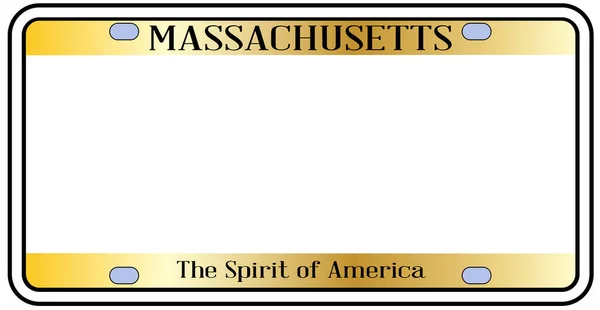 Blank Massachusetts License Plate — Stock Vector