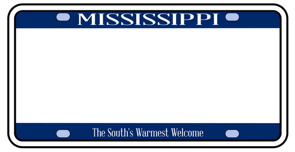 Blank Mississippi License Plate — 스톡 벡터