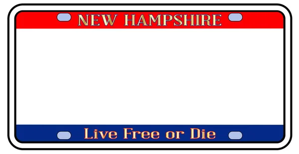Blank New Hampshire License Plate — Stock Vector