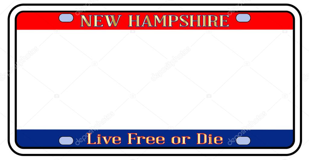 Blank New Hampshire License Plate