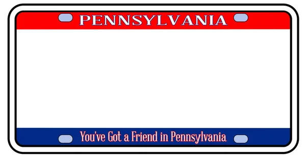 Blank Pennsylvania License Plate — Stock Vector