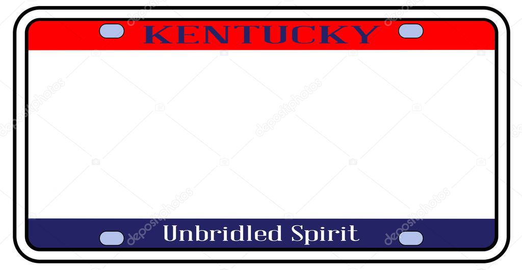 Blank Kentucky State License Plate