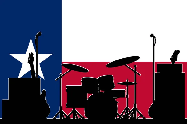 Banda do Texas no palco — Vetor de Stock