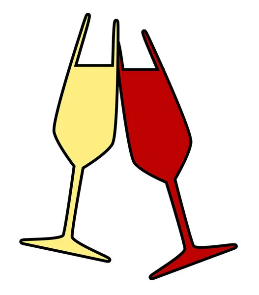 Цветные стаканы для тостов — стоковый вектор