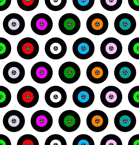 45 RPM SIngle Record Fondo sin costura — Vector de stock