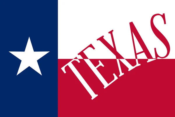 Drapeau de l'État du Texas avec texte — Image vectorielle