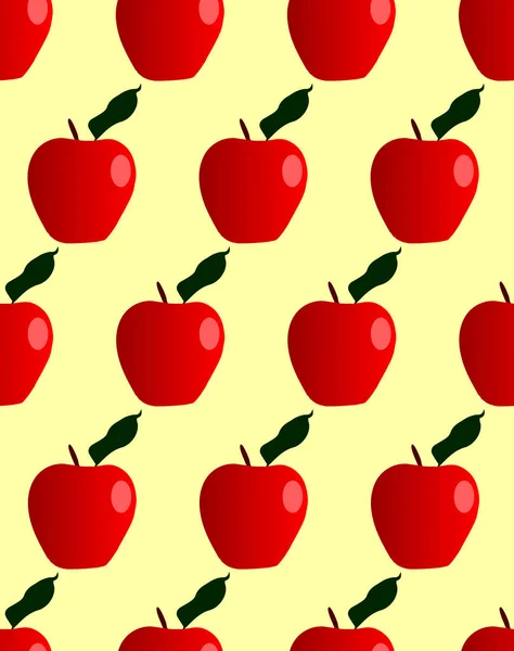 Fond de pomme rouge sans couture — Image vectorielle