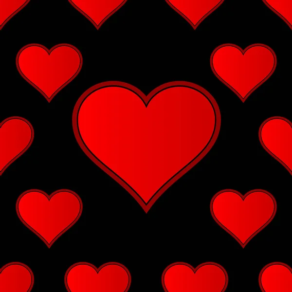 Corazón rojo grande del amor que repite — Vector de stock