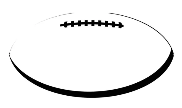 Atypische Rugby Bal Ovaal Zwarte Lijn Tekening — Stockvector