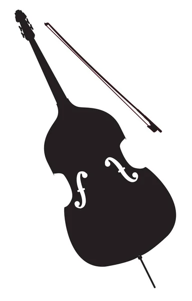 Cartoon Style Isolated Traditional Double Bass Bow — Stock Vector