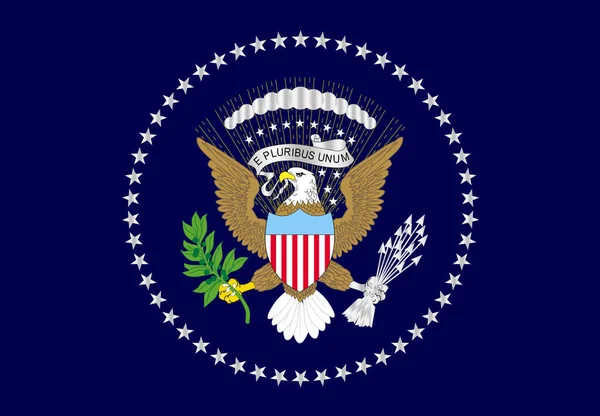 Uma Representação Bandeira Presidente Dos Estados Unidos América Pendurada Sala — Vetor de Stock