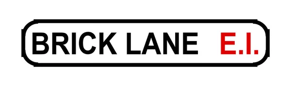 Gatunamnet Skylt Från Brick Lane Den Berömda Gatuskylten London England — Stock vektor