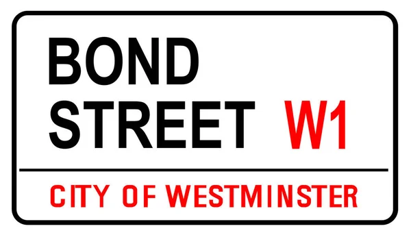 Het Straatnaambord Van Bond Street Het Beroemde Straatbord Londen Engeland — Stockvector