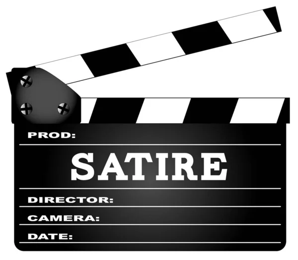Typical Movie Clapperboard Legend Satire Isolated White — Stock Vector